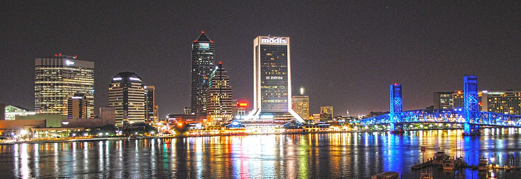 Downtown Jacksonville FL at night